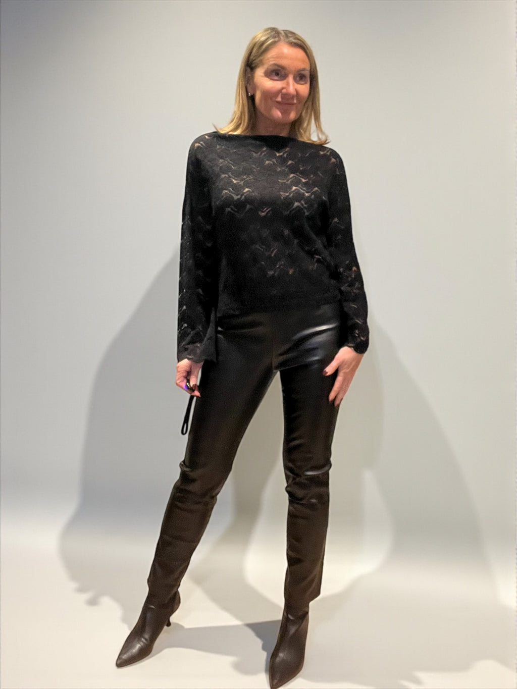 Pantalon Similicuir Noir