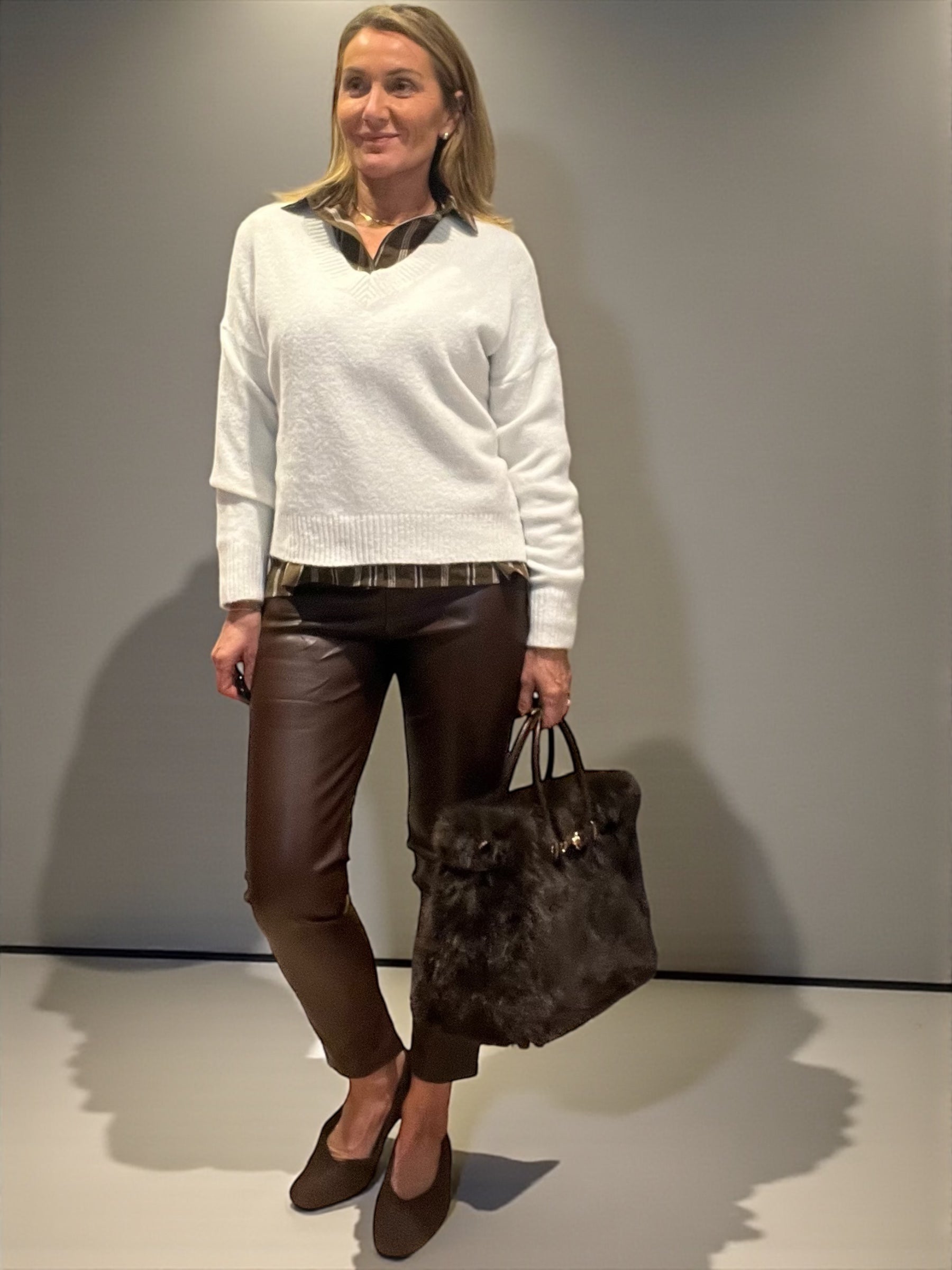 Pantalon similicuir LUCY Choco🤎