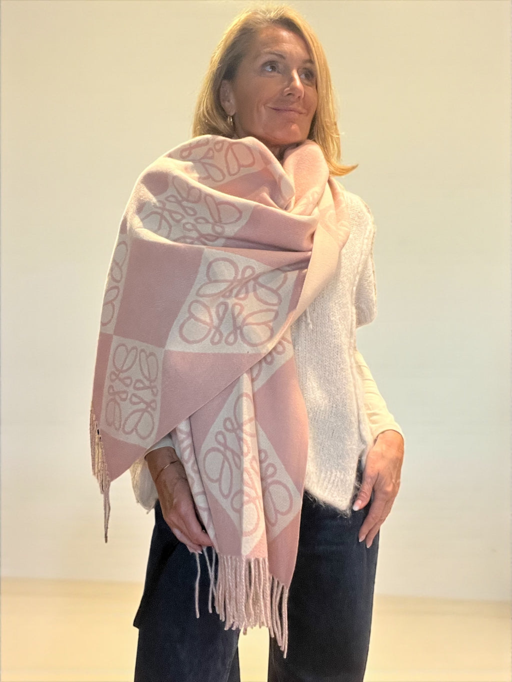 Écharpe Chacha Rose poudré