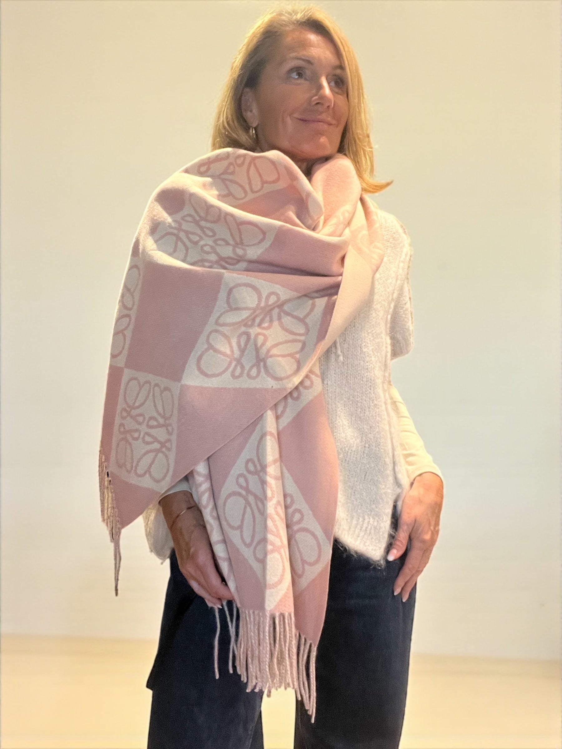 Écharpe Chacha Rose poudré