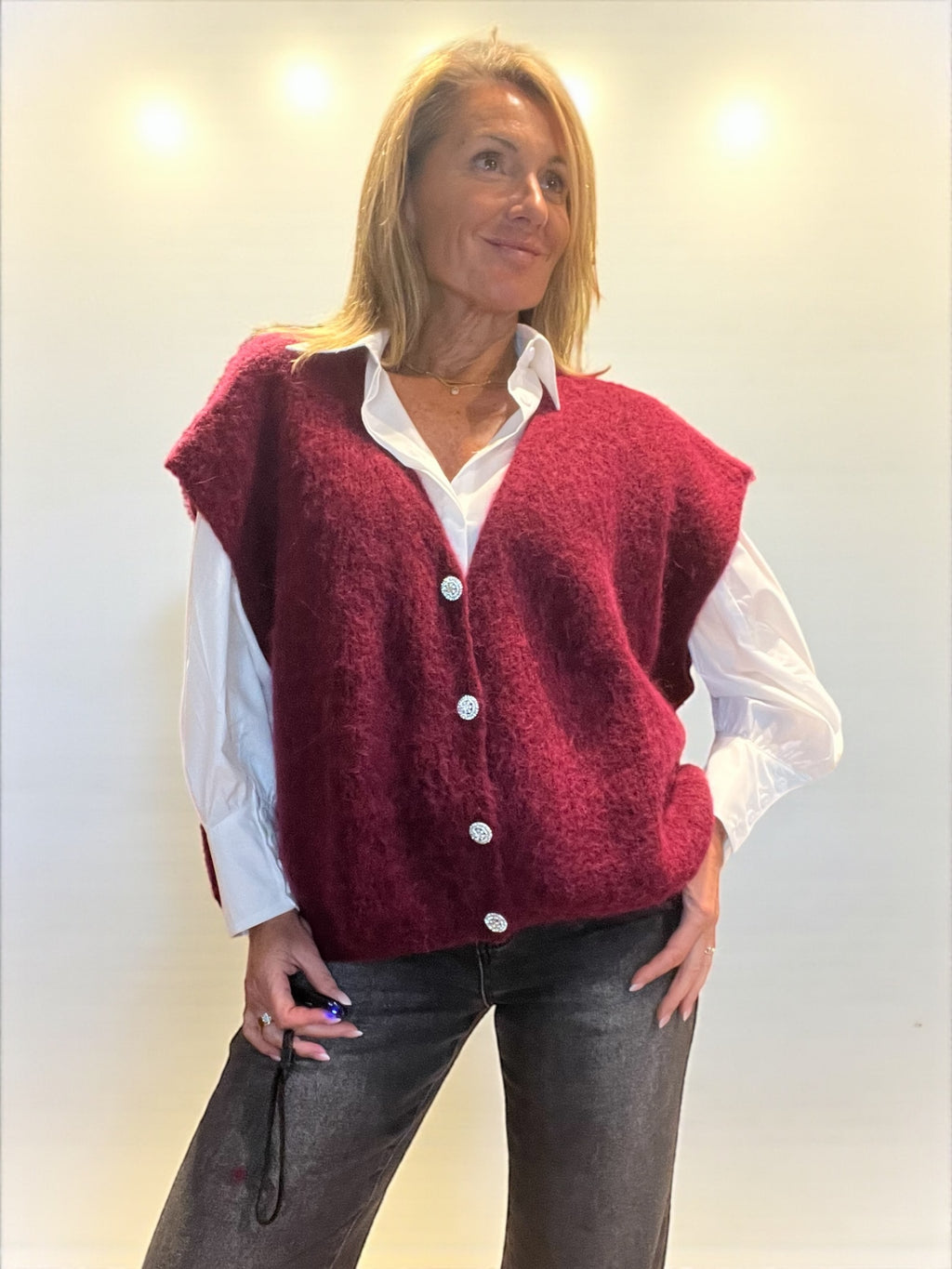 Gilet Laura Bordeaux