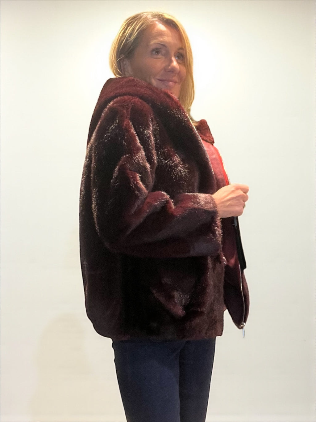 Veste Vison Burgundy