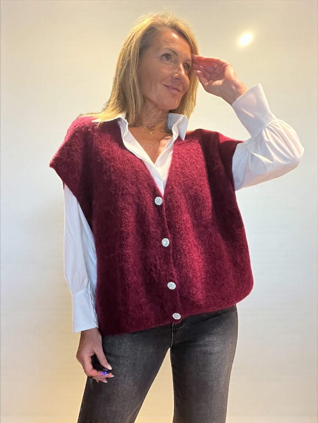 Gilet Laura Bordeaux