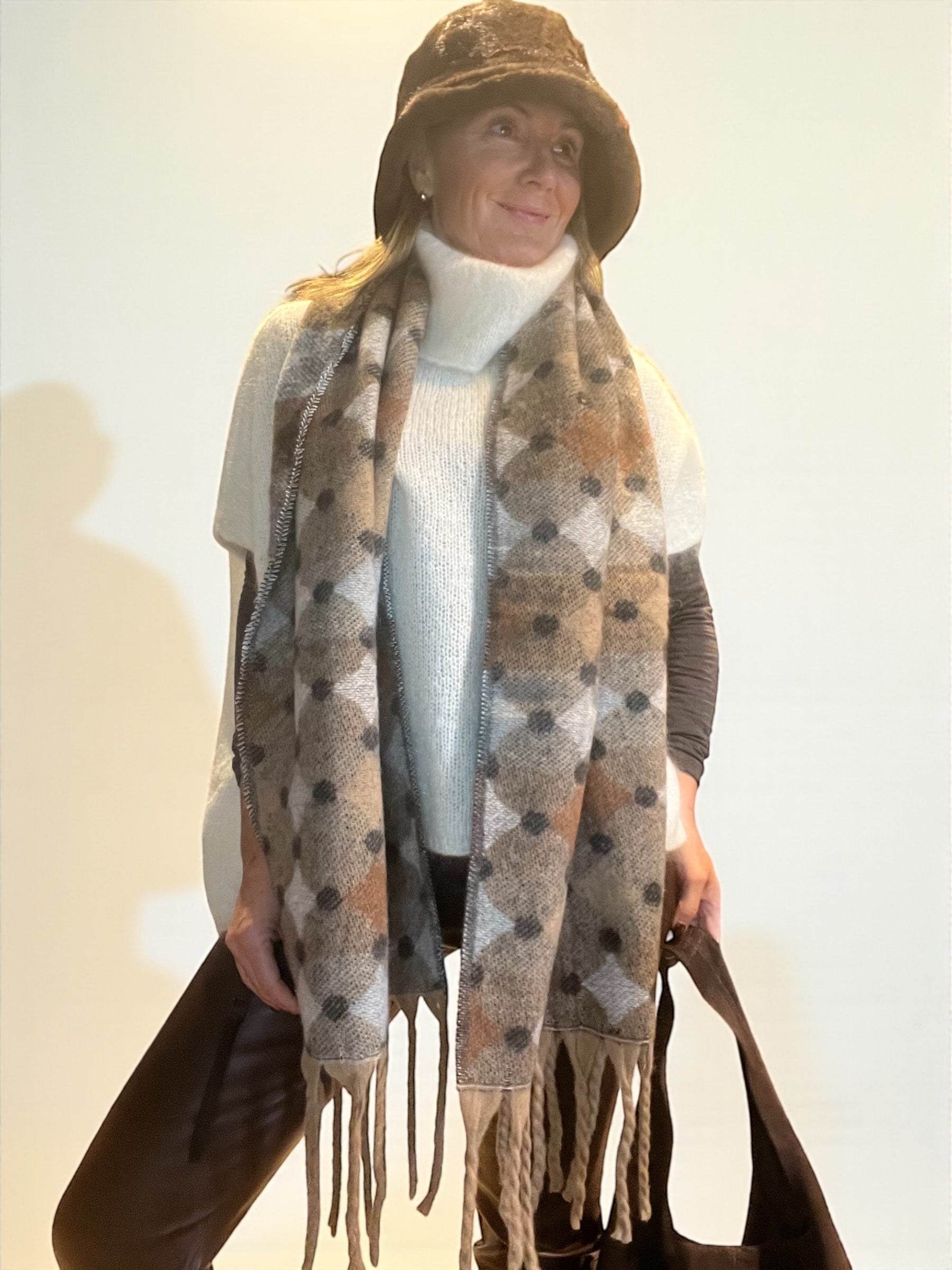 Écharpe Losange Choco