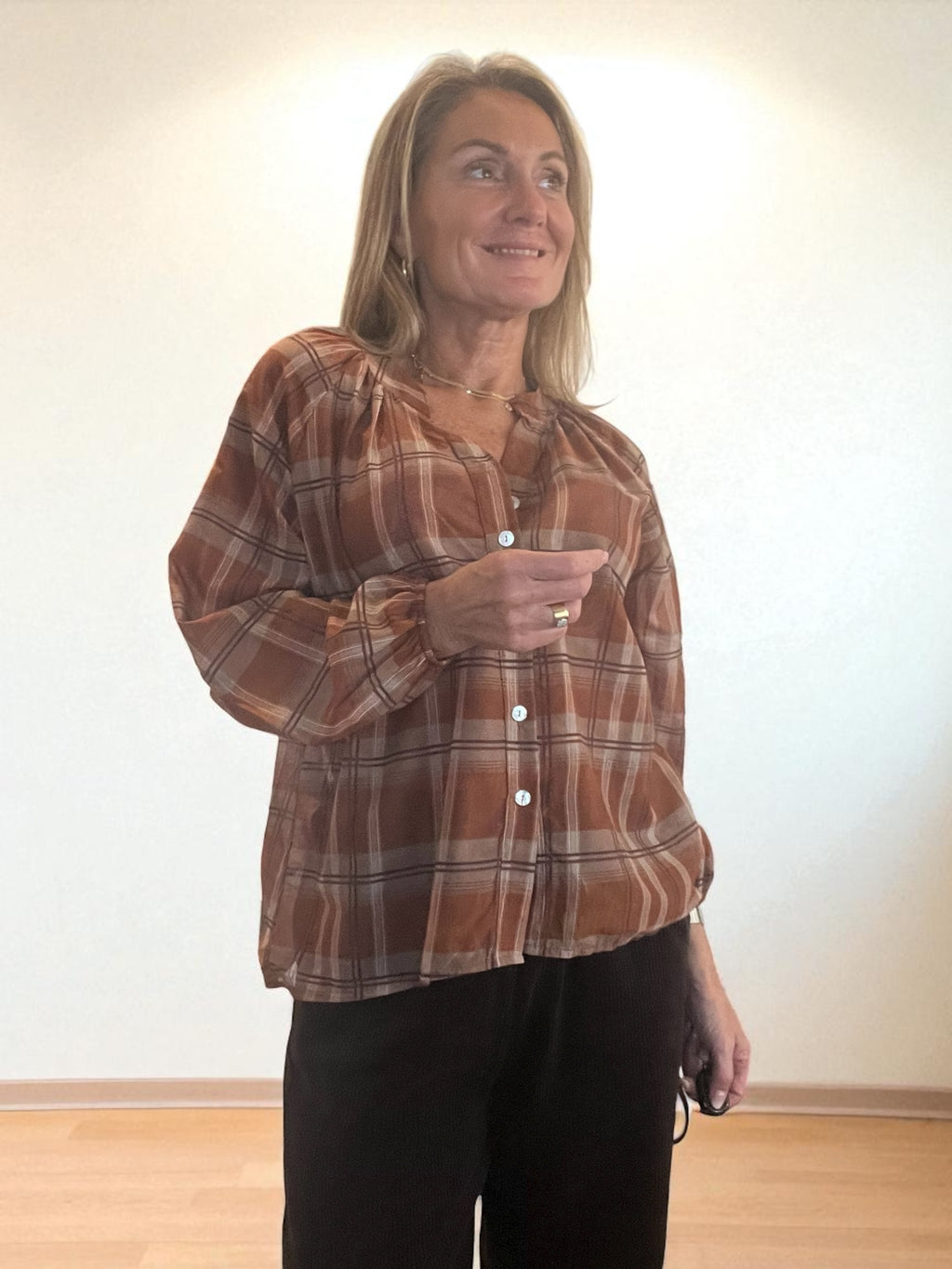 Chemisier Melane Camel