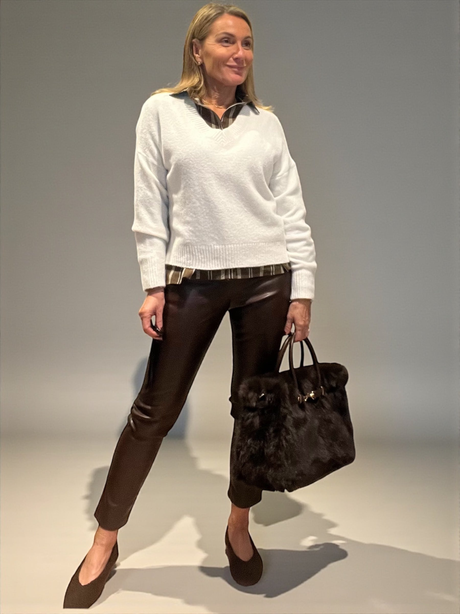 Pantalon similicuir LUCY Choco🤎