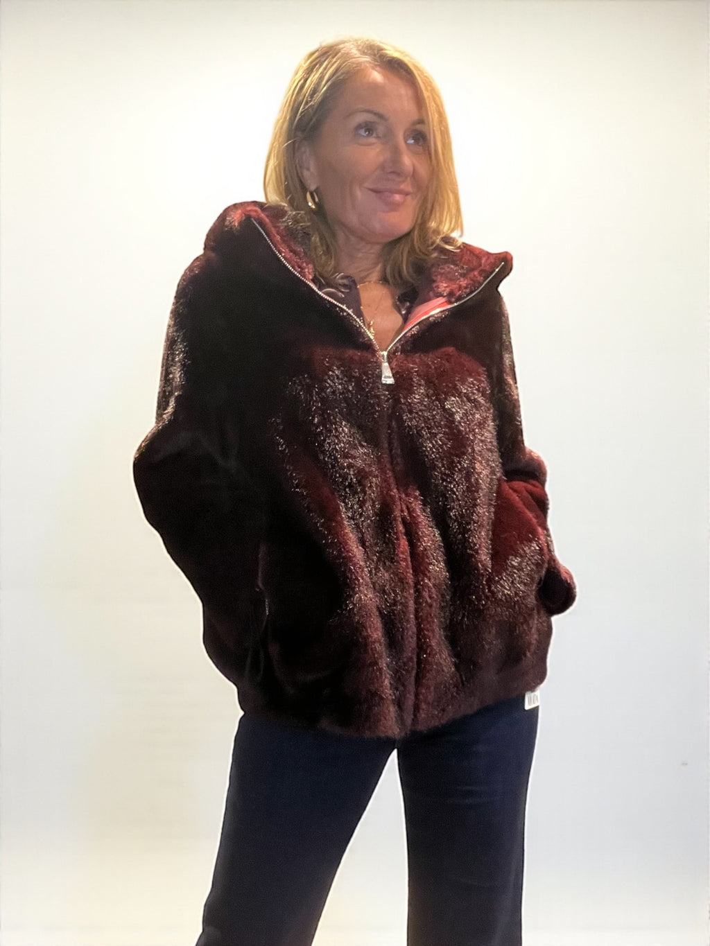 Veste Vison Burgundy