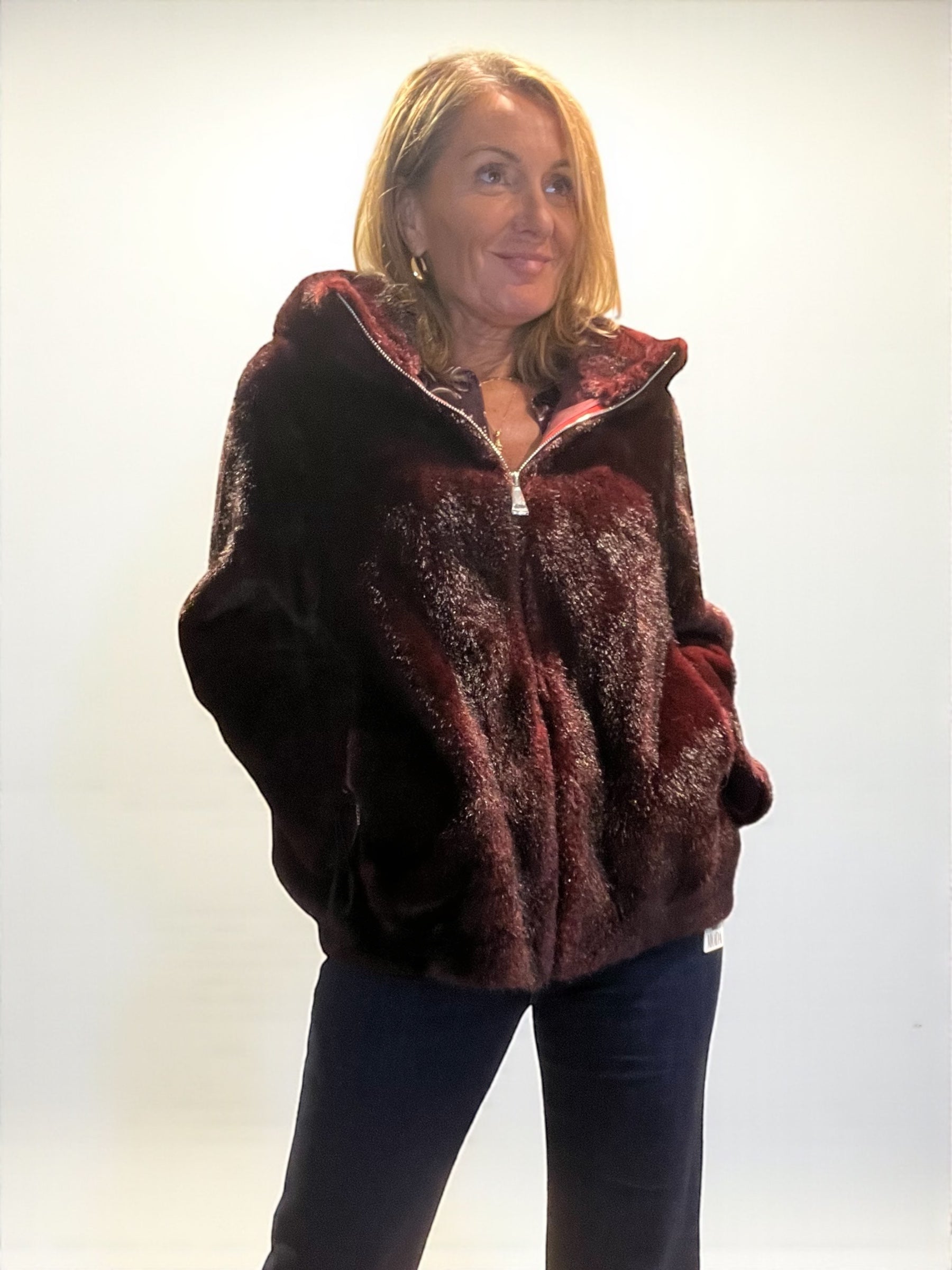 Veste Vison Burgundy