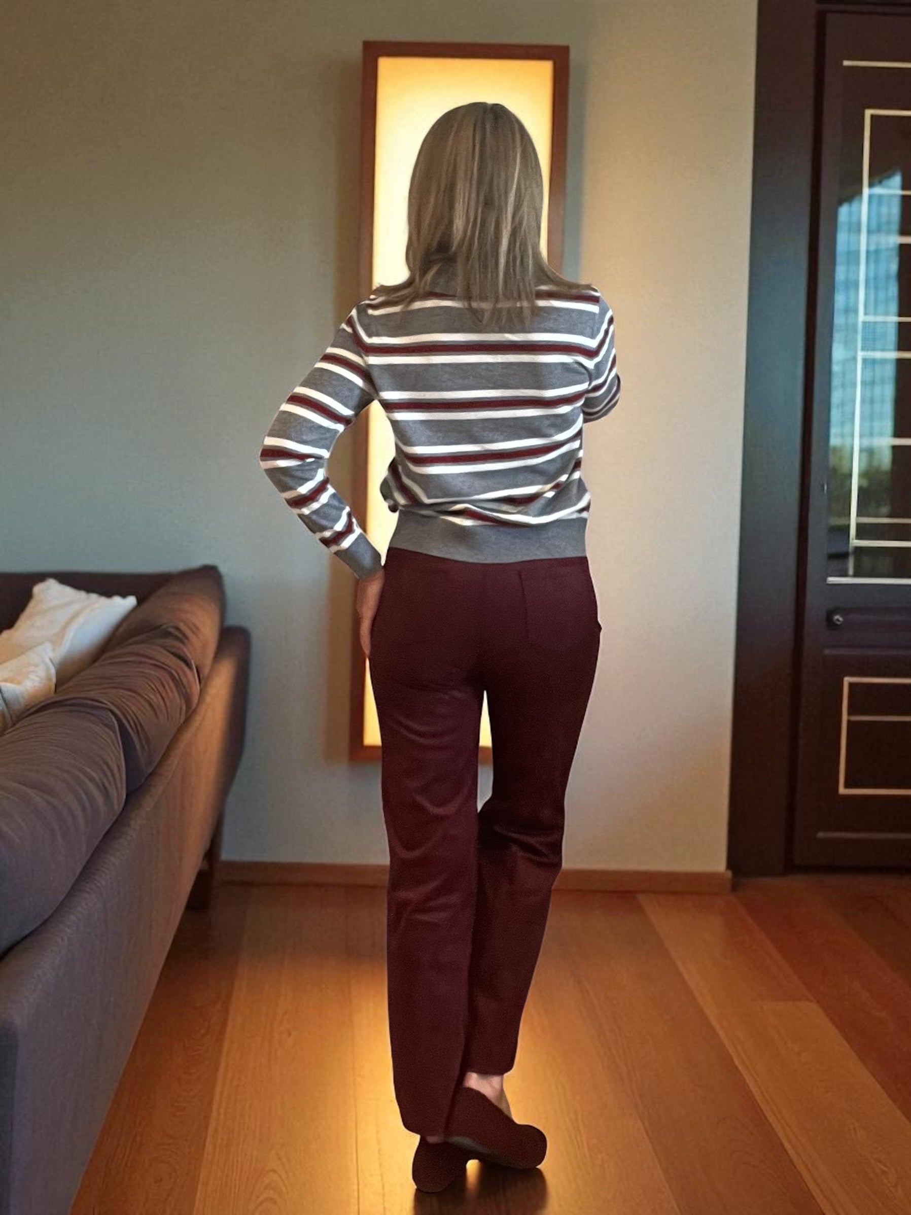 Pantalon Suédine Bordeaux