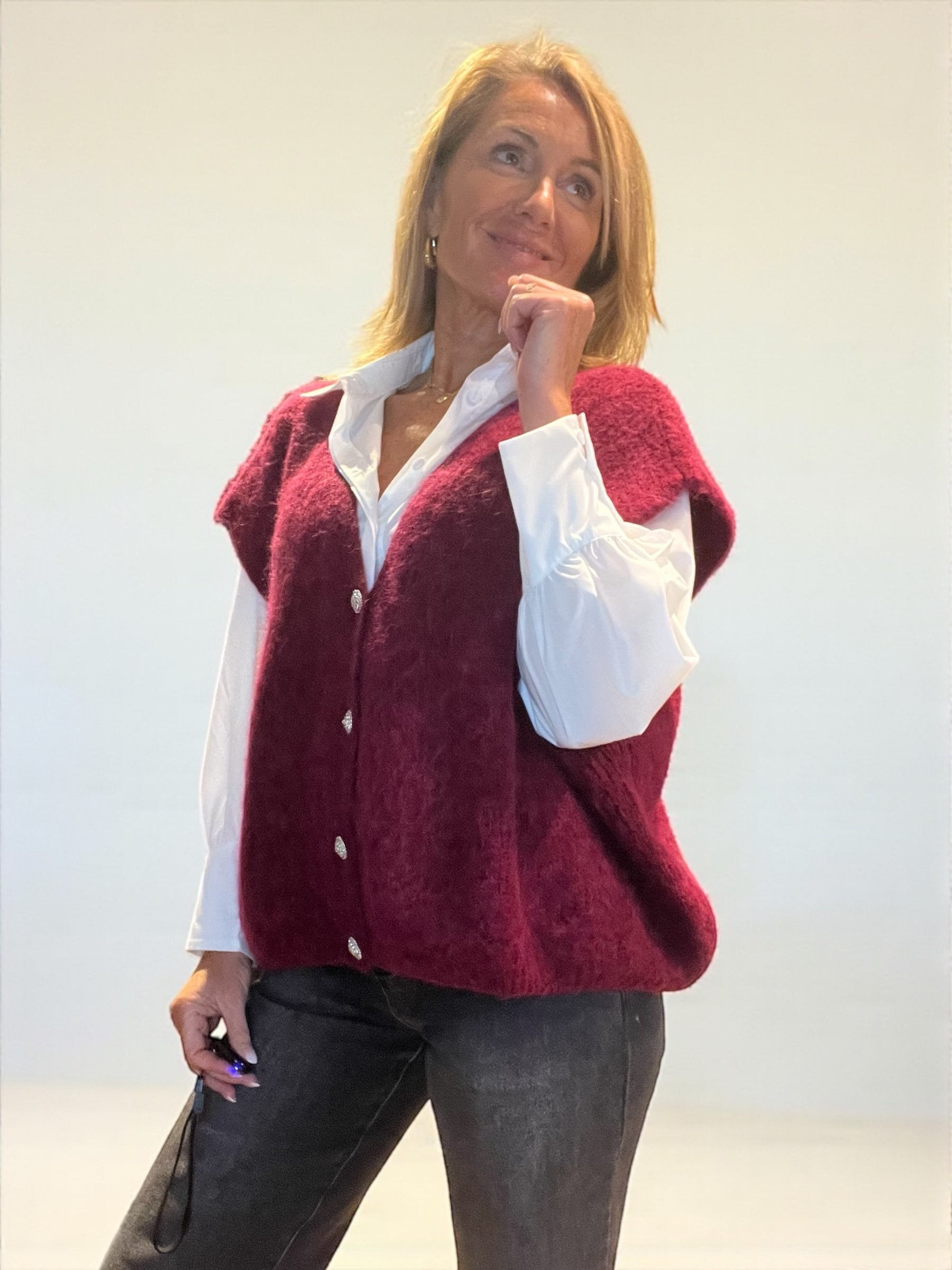 Gilet Laura Bordeaux