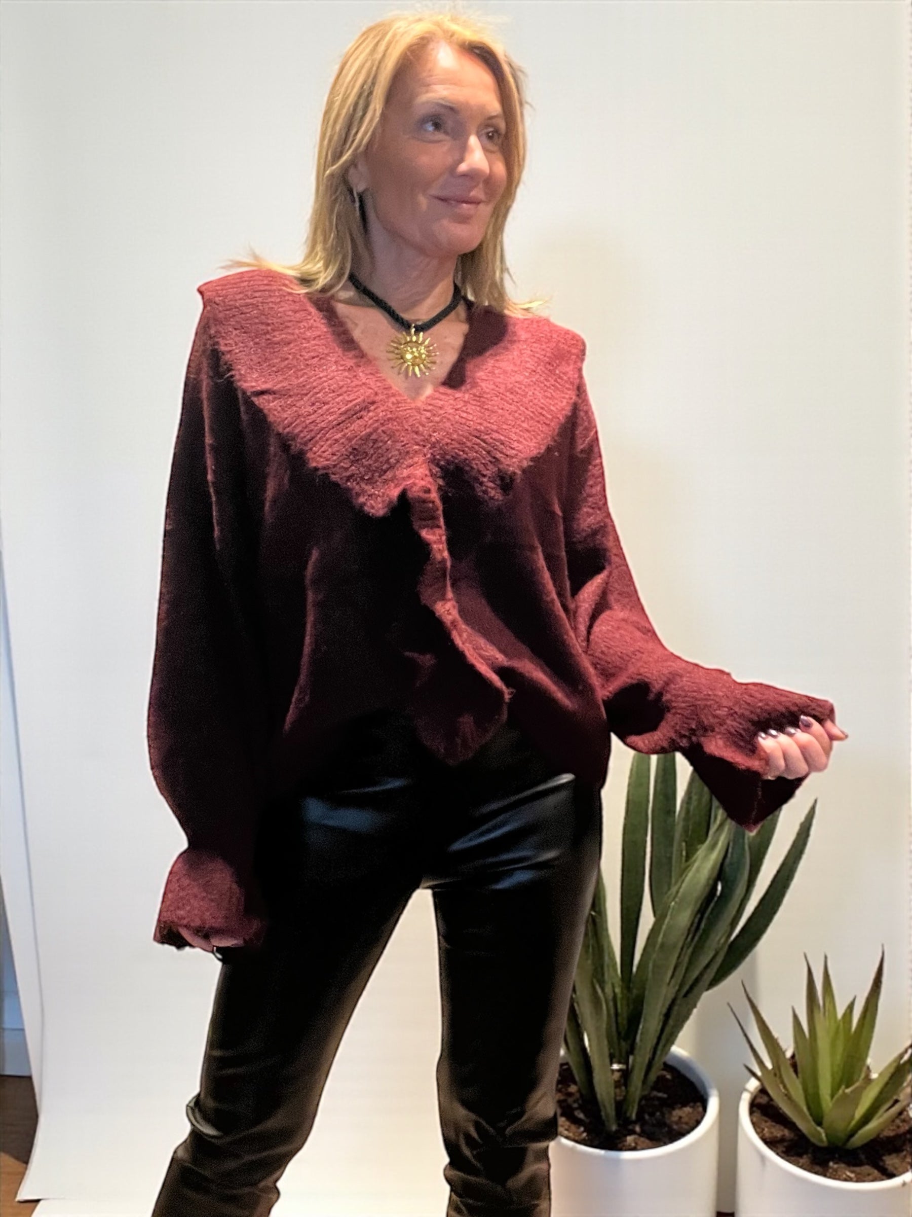 Pull Frontaux Bordeaux 🍷