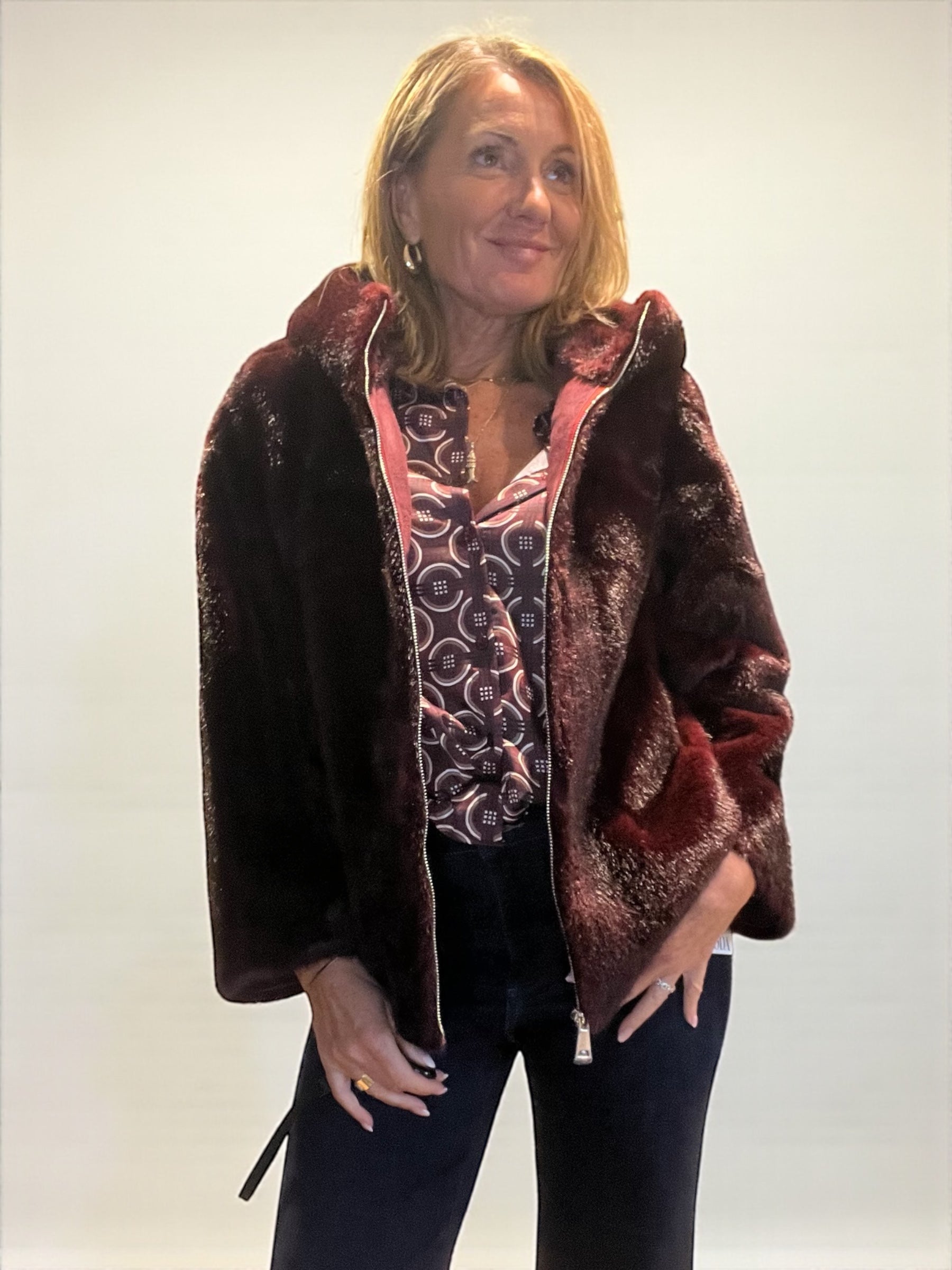 Veste Vison Burgundy