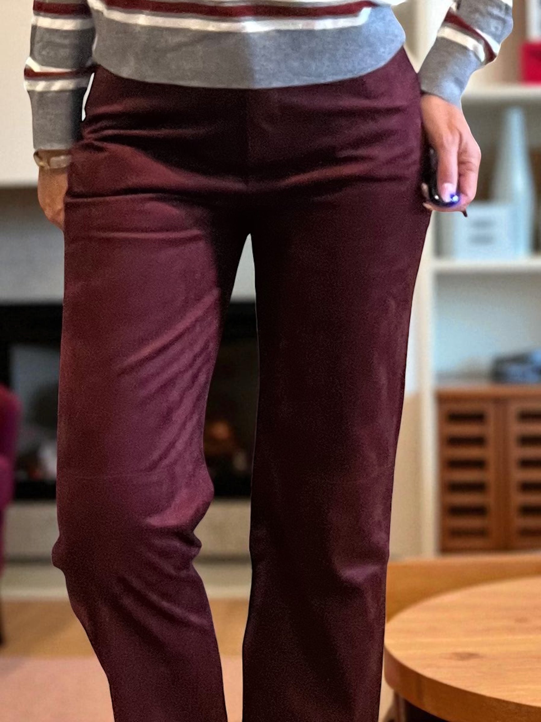 Pantalon Suédine Bordeaux