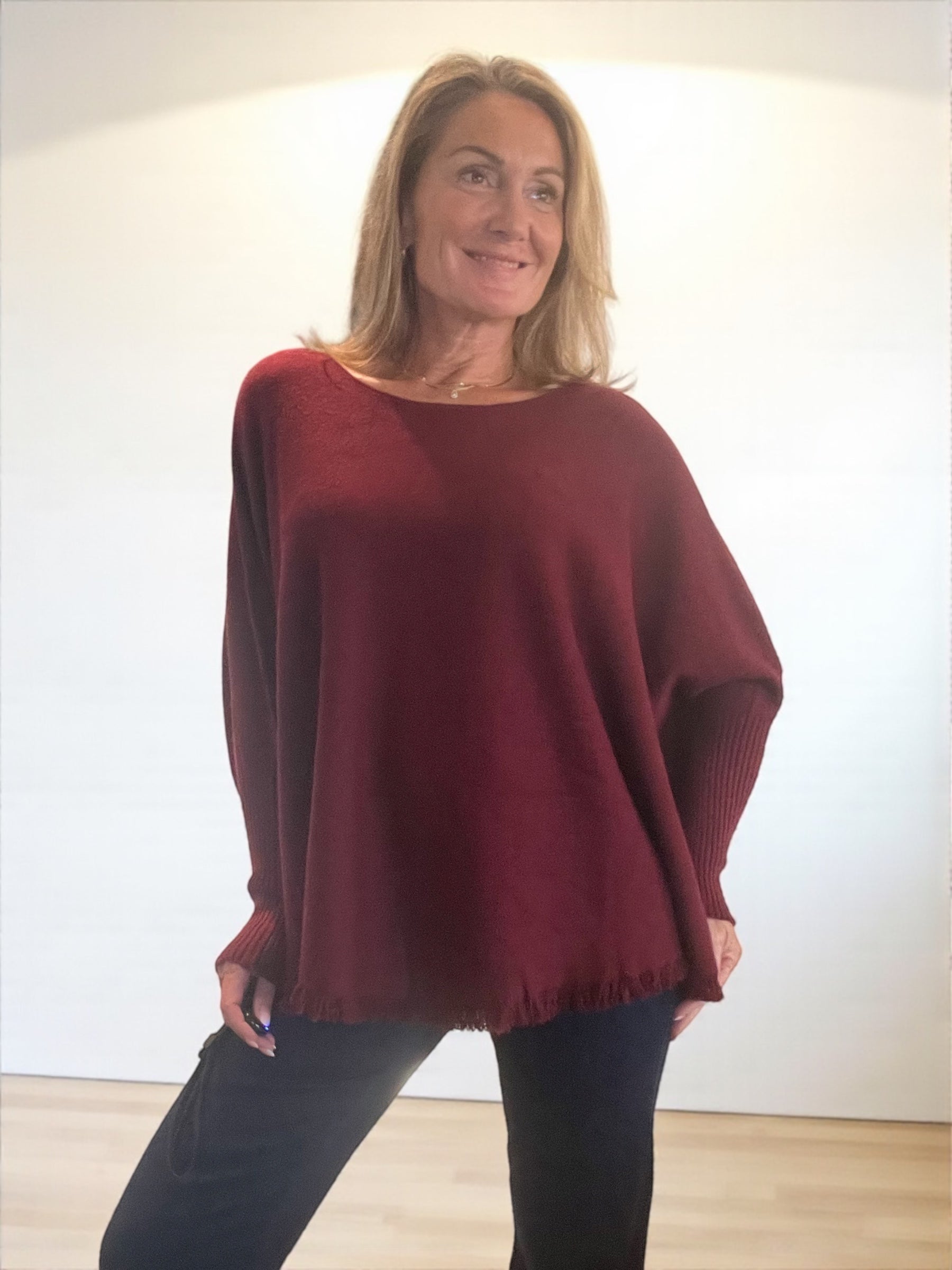 Pull Frange Bordeaux