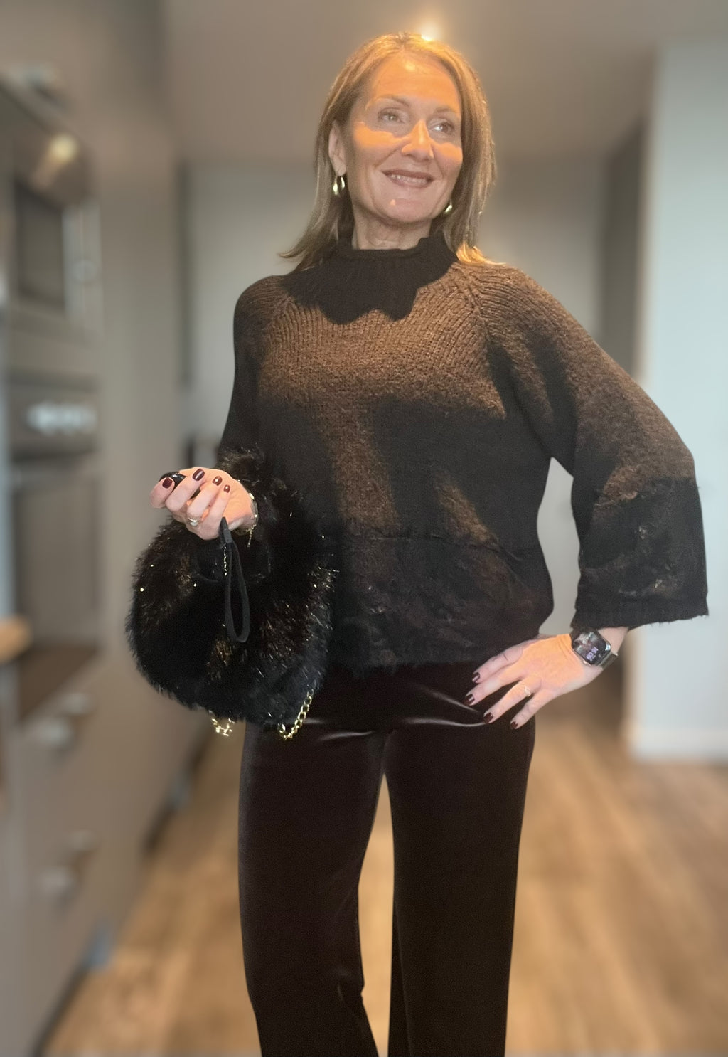 Pull dentelle Elodie Choco