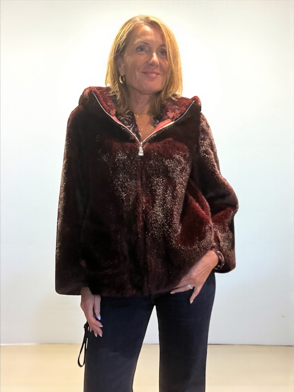 Veste Vison Burgundy
