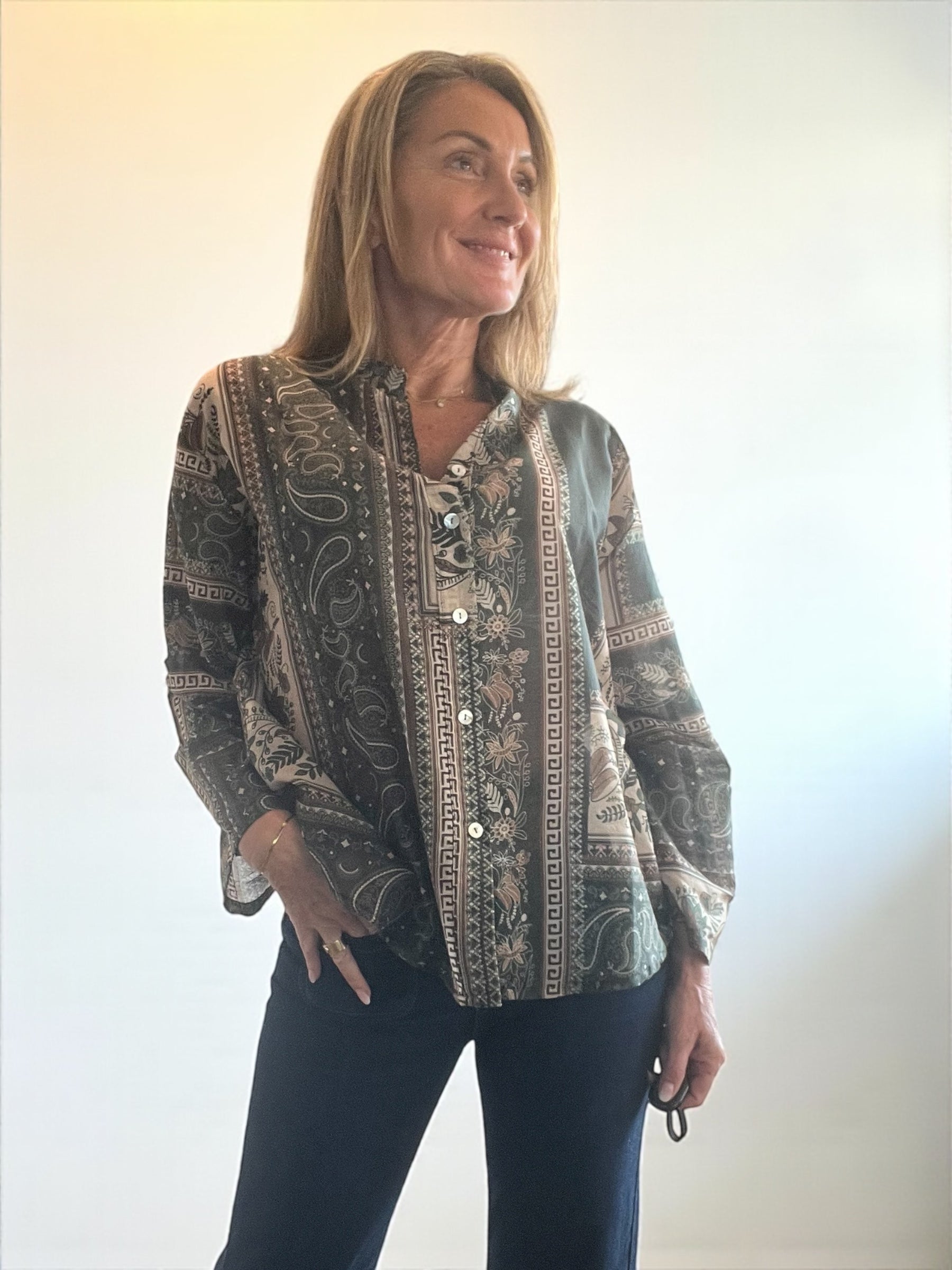 Chemisier Magda kaki