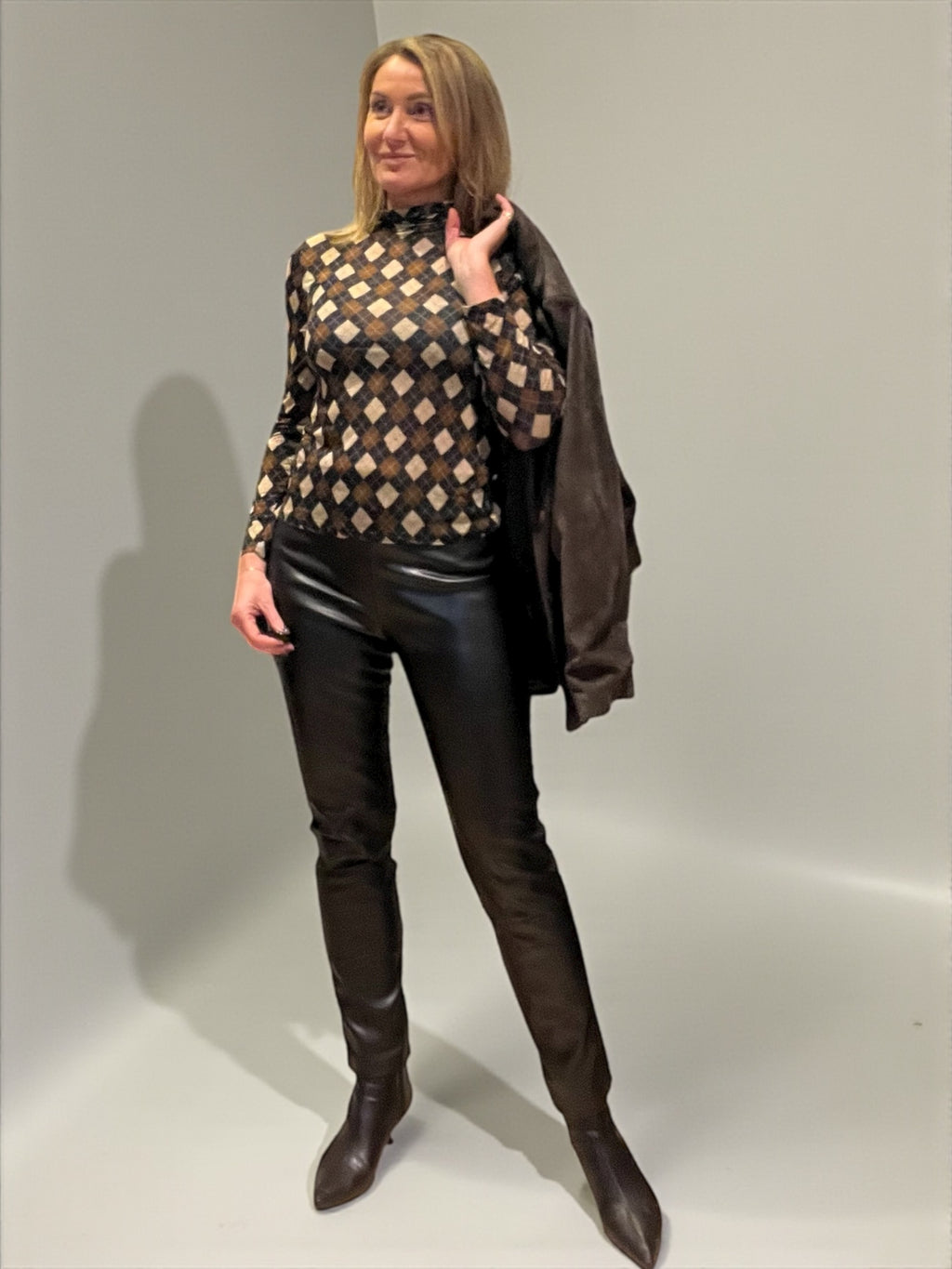 Pantalon Similicuir Noir