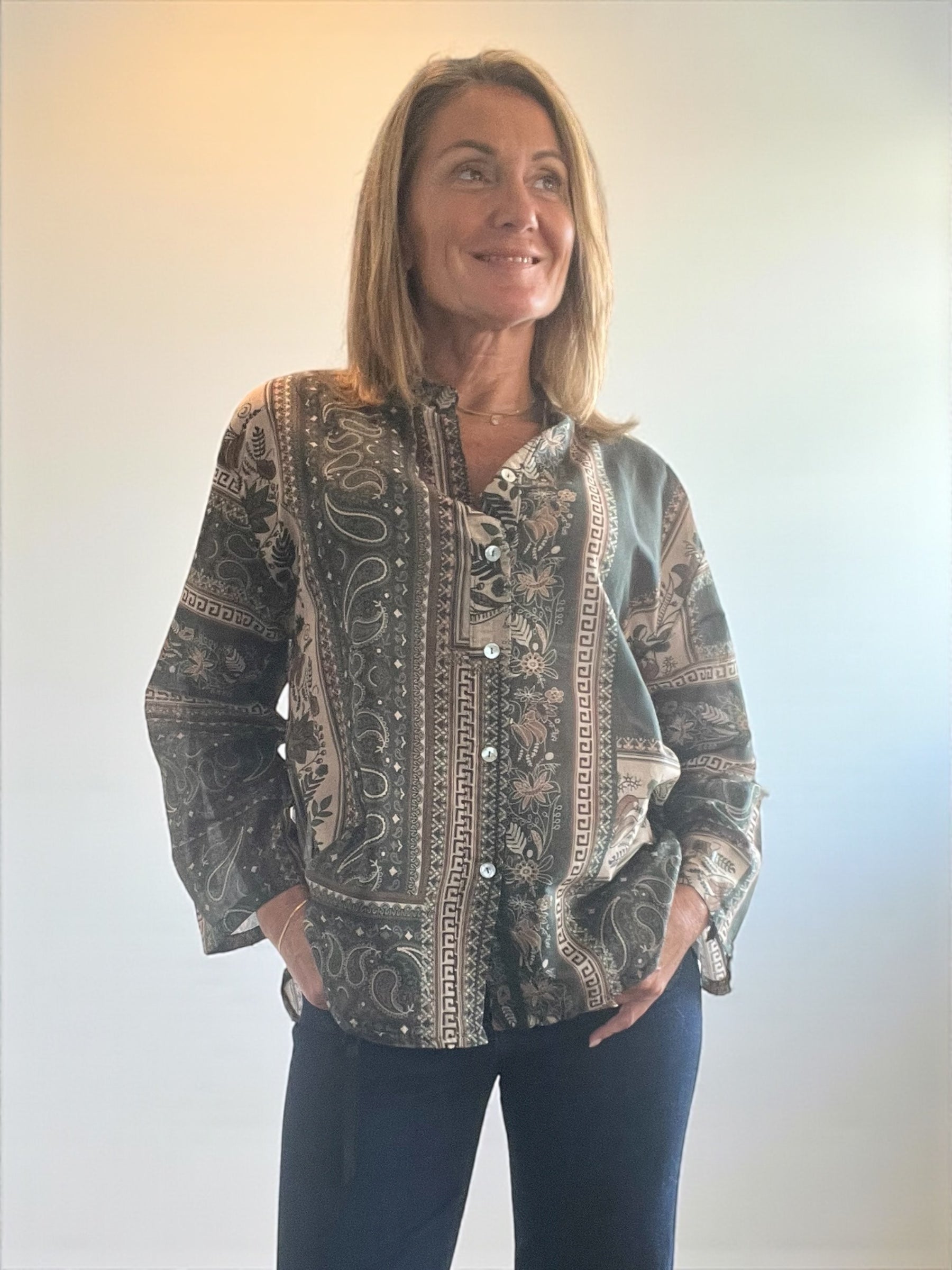 Chemisier Magda kaki