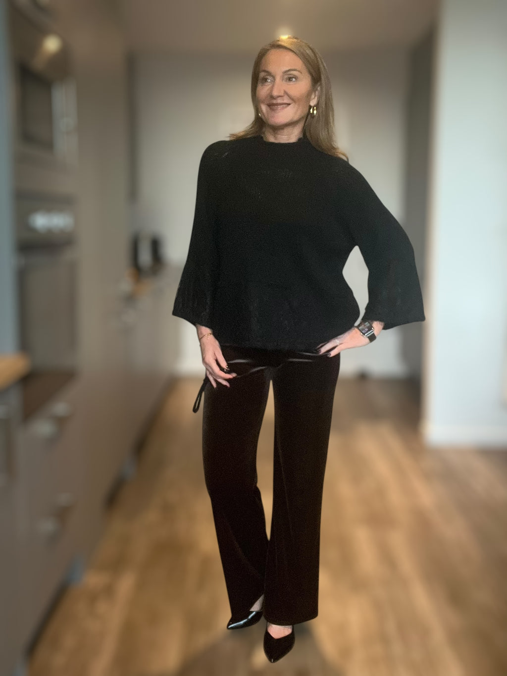 Pull dentelle Elodie Noir