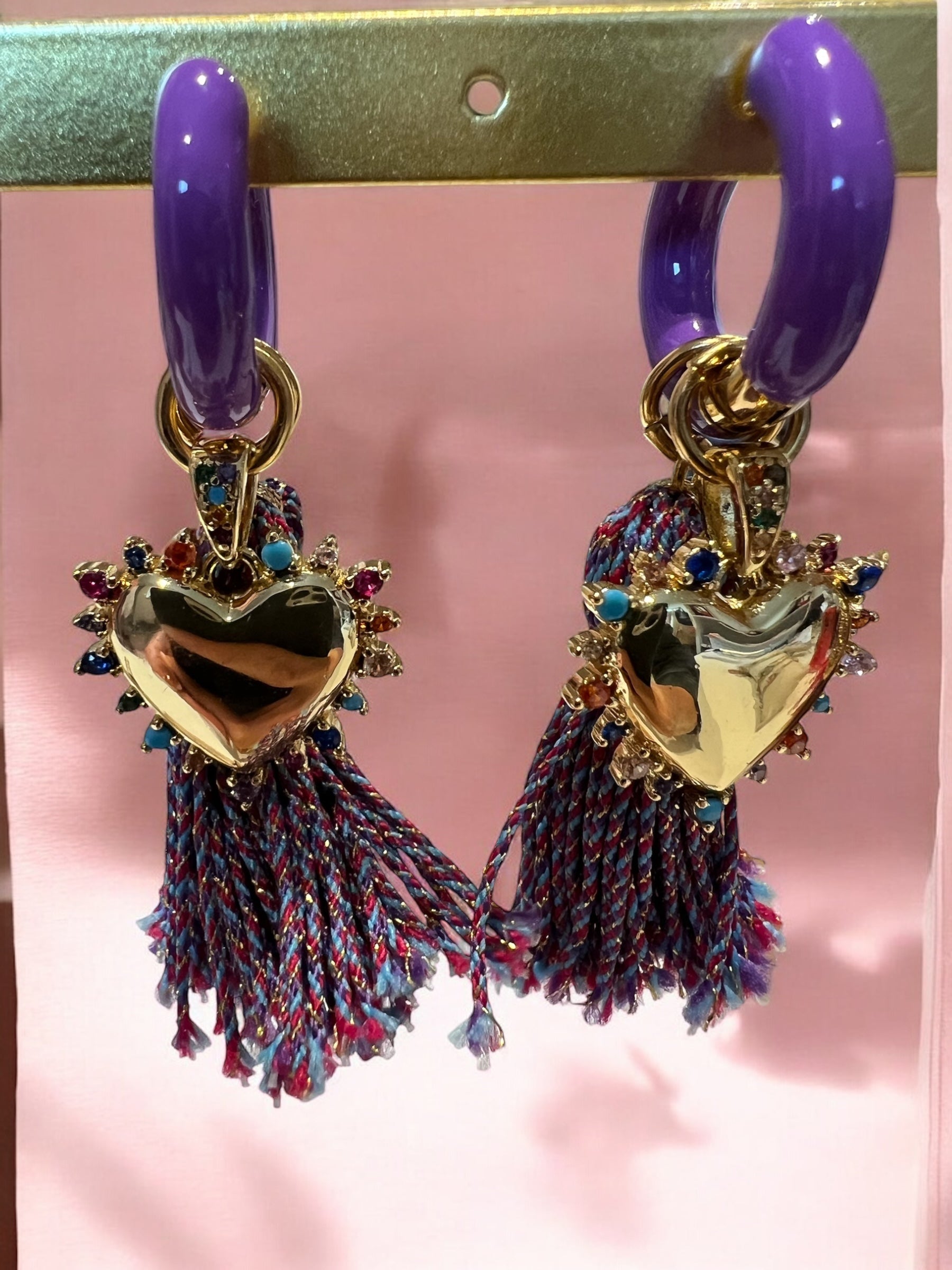 BO à floche cœur mauve